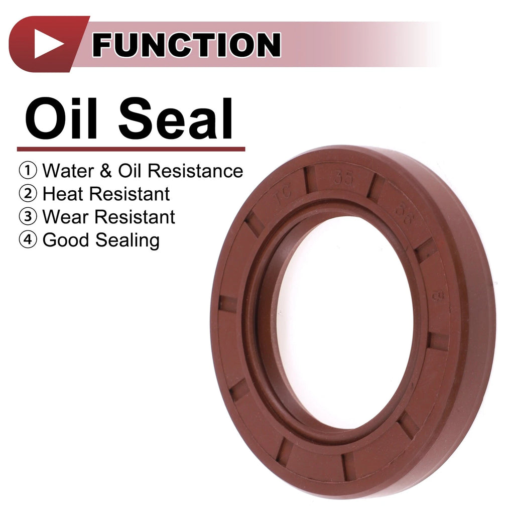 2X Oil Seal Rotary Shaft Seal FKM Rubber 35x56x8mm for Various Models 