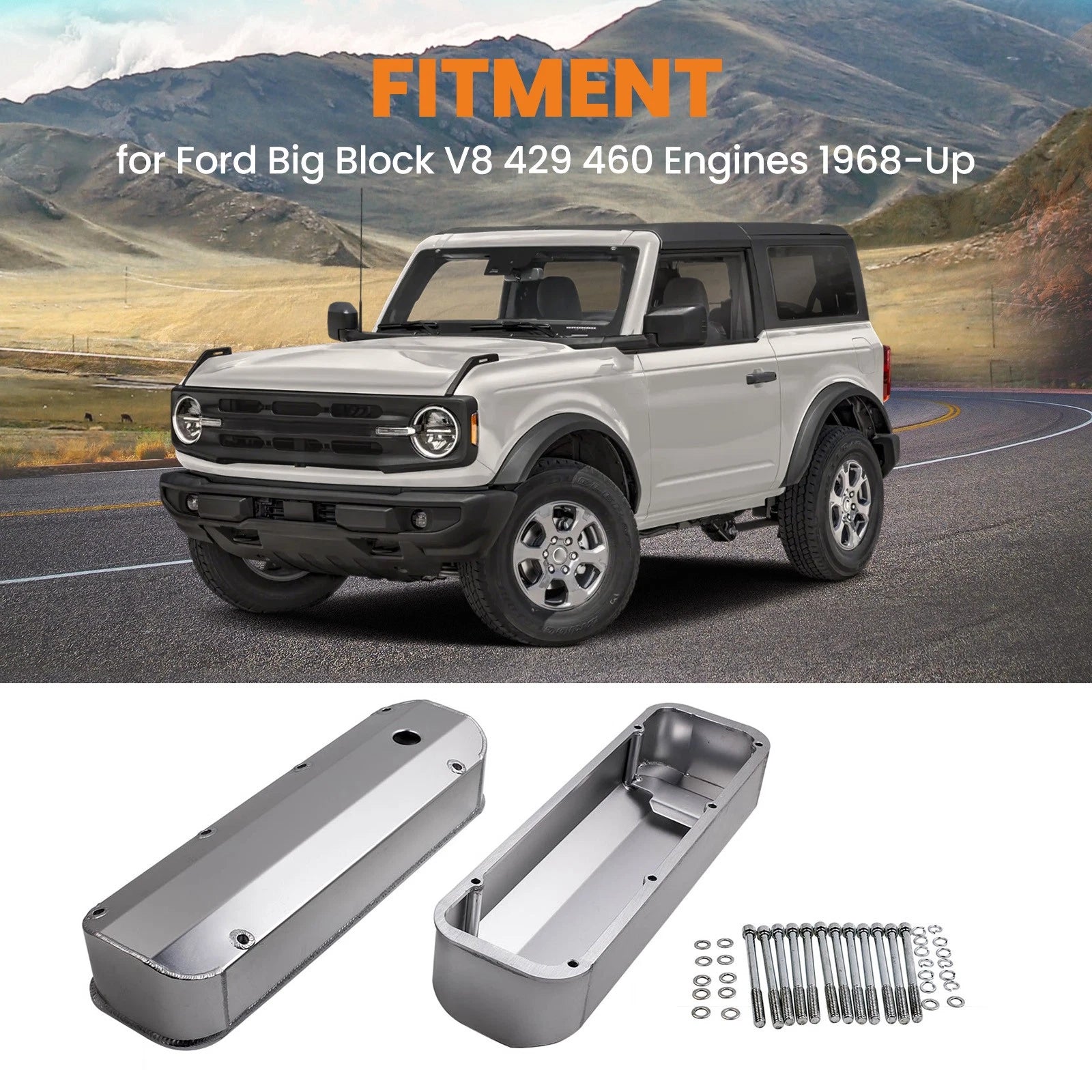 Aluminum Tall Valve Cover Kit for Ford Big Block V8 429 460 (1968–Present)