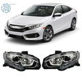 Set of 2 Halogen Projector Headlights for Honda Civic (2016–2020)