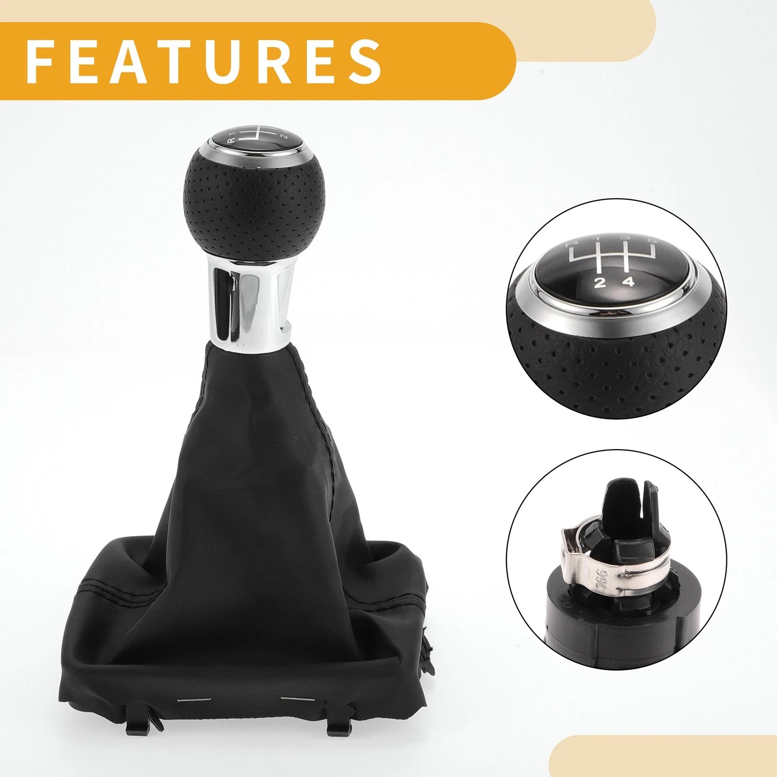 5 Speed Shift Knob with Boot Cover for Audi A3 (2008–2013)