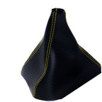 Manual Shift Boot PVC Carbon Fiber for Hummer H3 (2005–2010) Yellow Stitch