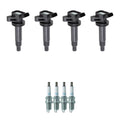 Set of 4 Ignition Coils & NGK Platinum Spark Plugs for Toyota Prizm Corolla (1998–2002)