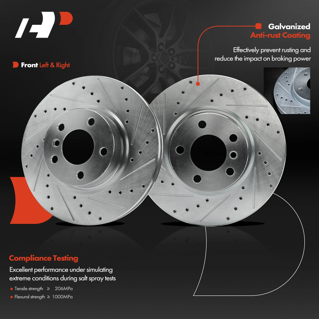 Front Drilled Brake Rotors for BMW X3 X4 (2011-2018)