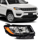 Headlight Assembly Passenger Side for Jeep Compass (2017–2021) Black Housing