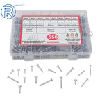 Set of 550 Stainless Steel Self-Tapping Wood Screws
