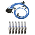 NGK Wire Set & Denso 6 Double Platinum Spark Plugs for Mustang V6 (2001–2004)