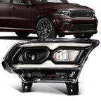 Passenger Side Headlight Assembly for Dodge Durango (2021–2024) Black LED DRL