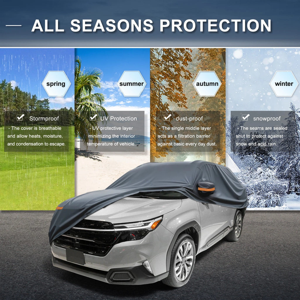 Waterproof Car Cover with Driver Door Zipper for Subaru Forester 