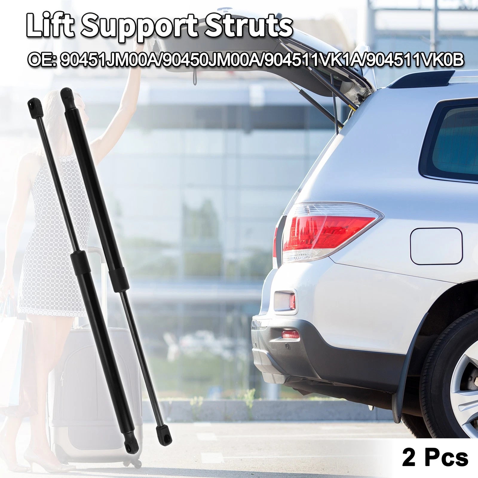 Set of 2 Rear Hatch Lift Supports Struts No. 90451JM00A/90450JM00A for Nissan Rogue (2008–2013)