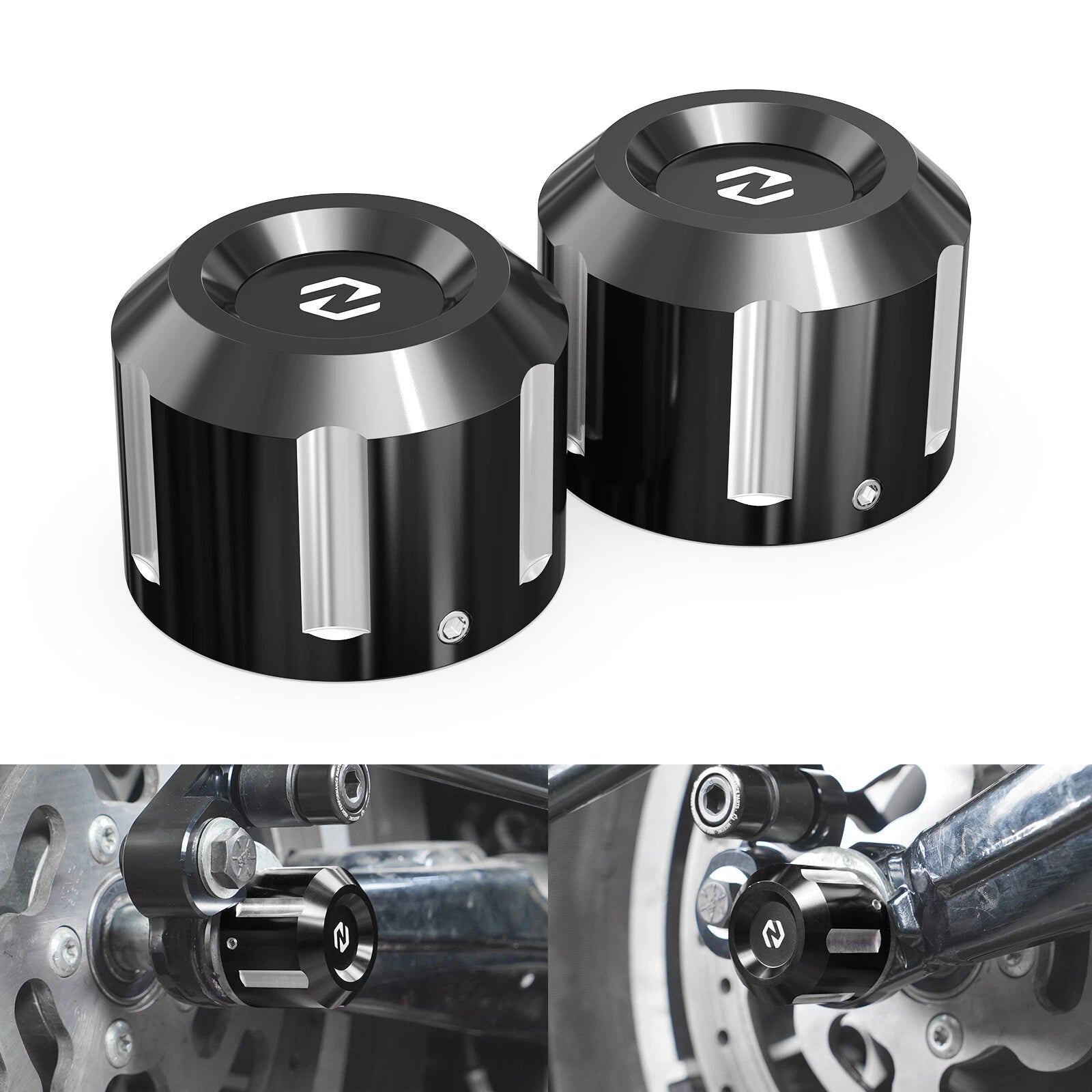 Anodized Rear Axle Nut Covers for Harley Road King Police FLHP (2017–2024)