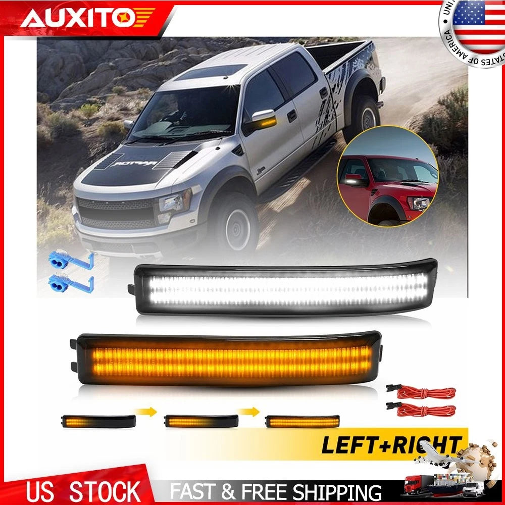 Sequential LED Side Mirror Turn Signal Lights for Ford F-150 Raptor (2009–2014)