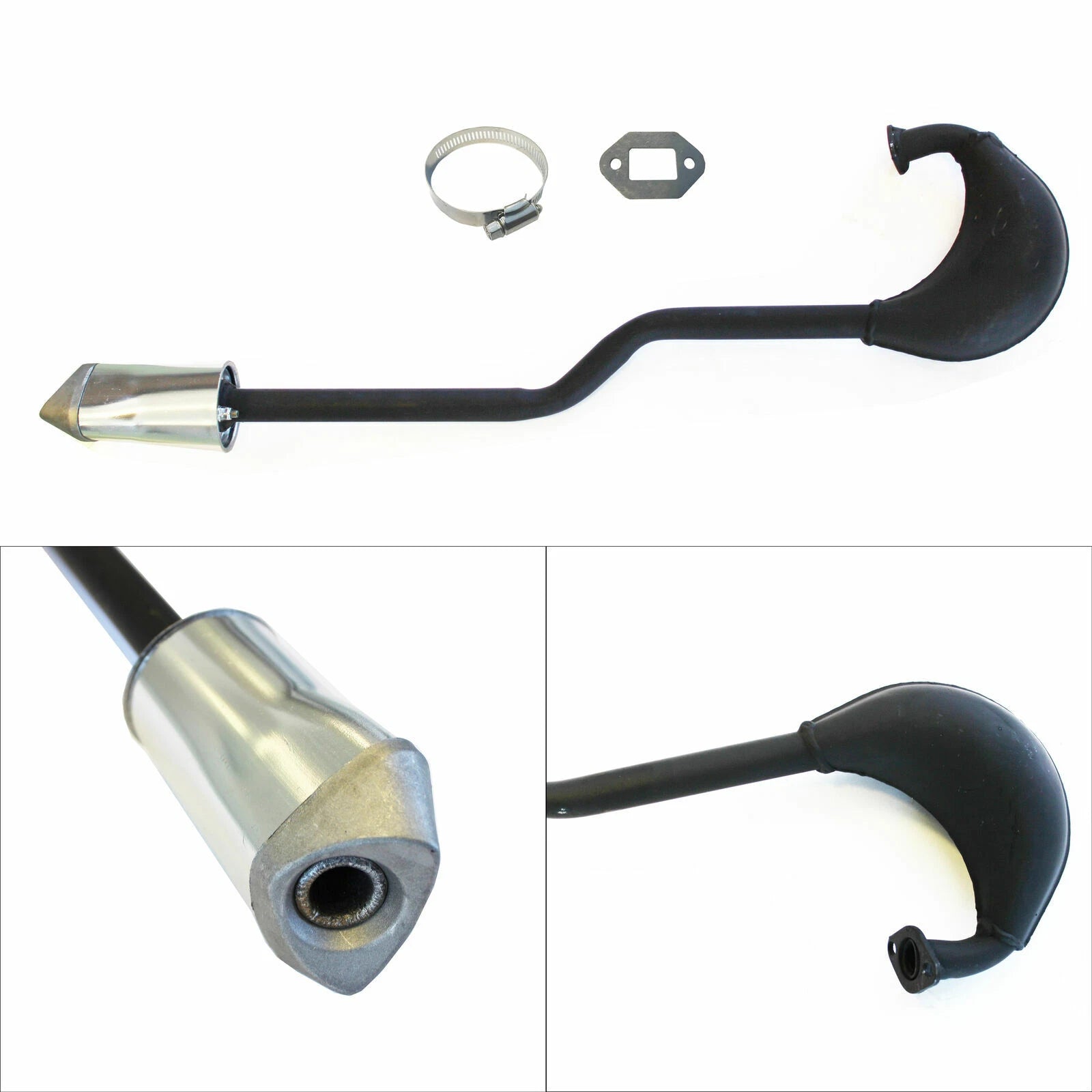 Exhaust Pipe for 49cc-80cc 2 Stroke Engine Motorized Bicycles