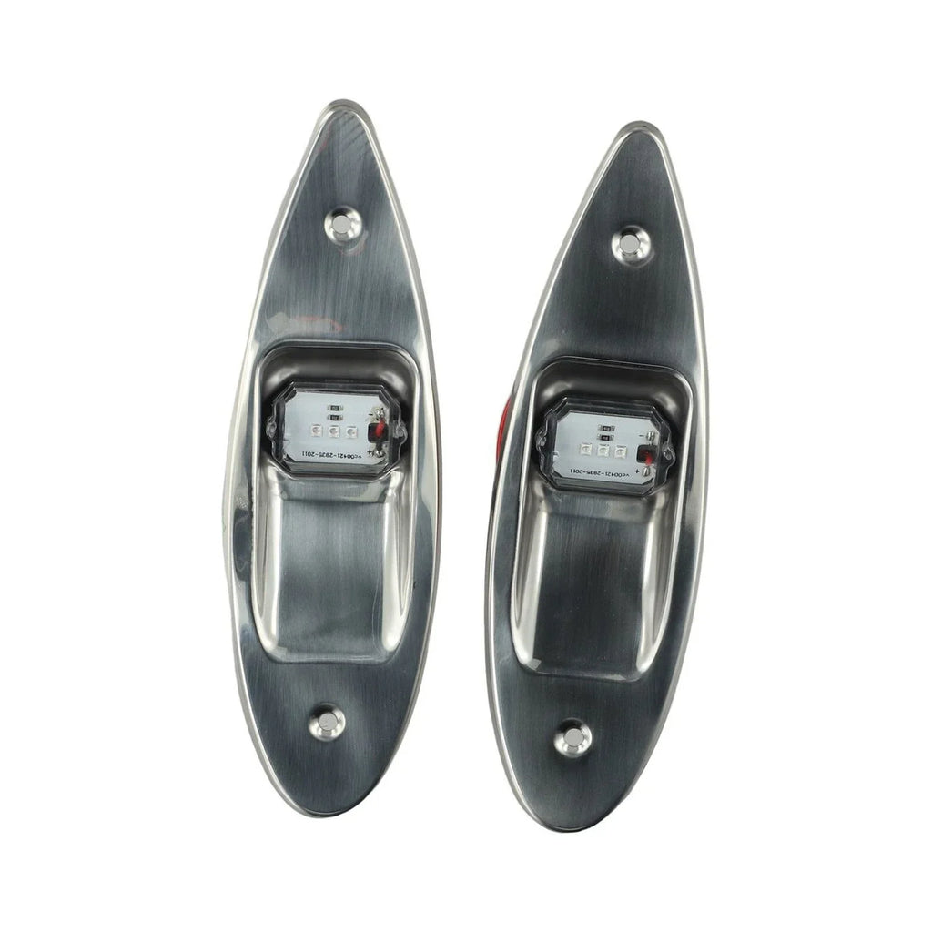2x Red+Green Marine Boat Navigation LED Side Light Vertical Mount Lamp 12V