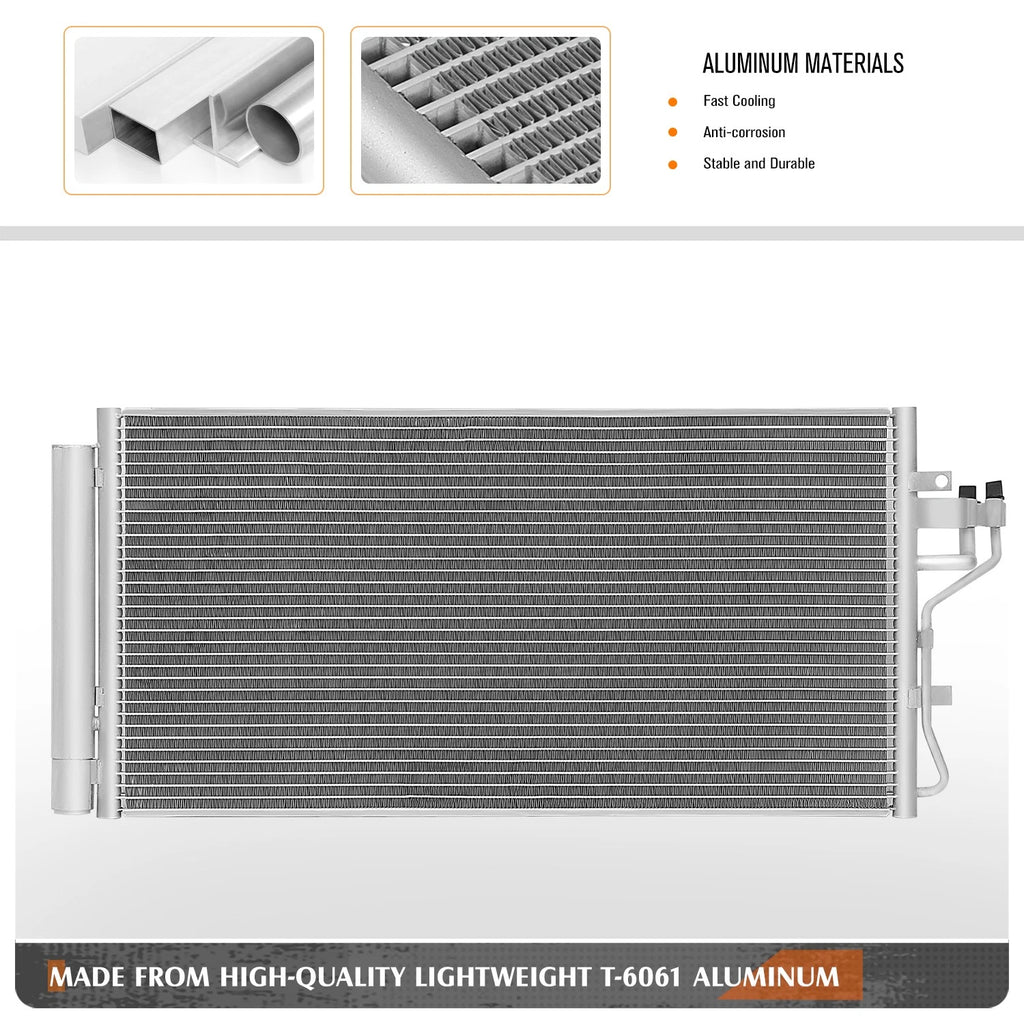 A/C Condenser for Genesis Coupe 2.0L (2010–2012) OE Style Aluminum Core