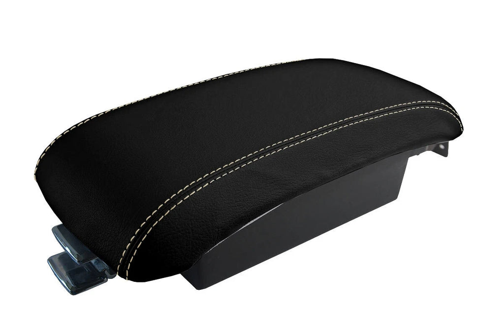 Leather Console Lid Armrest Cover for Lincoln MKX (2007–2010) Beige Stitch