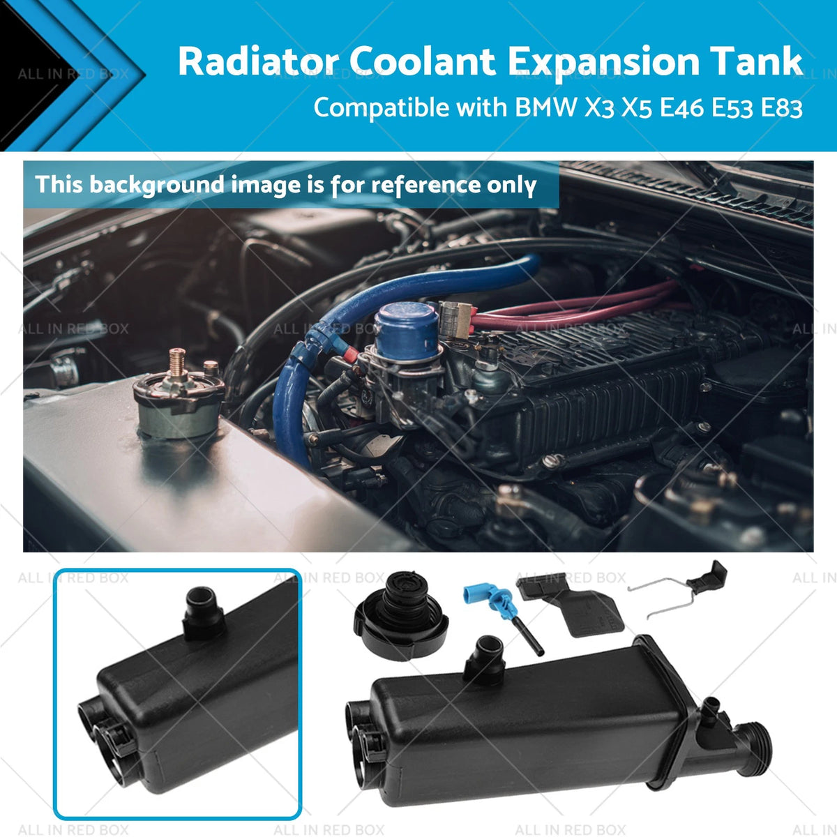 Radiator Expansion Tank for BMW E46 E53 E83 X3 X5 (1998–2006) with Cap & Sensor