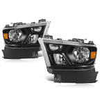 Headlight Assembly for Ram 1500 (2019–2024) Black Housing Amber Corner