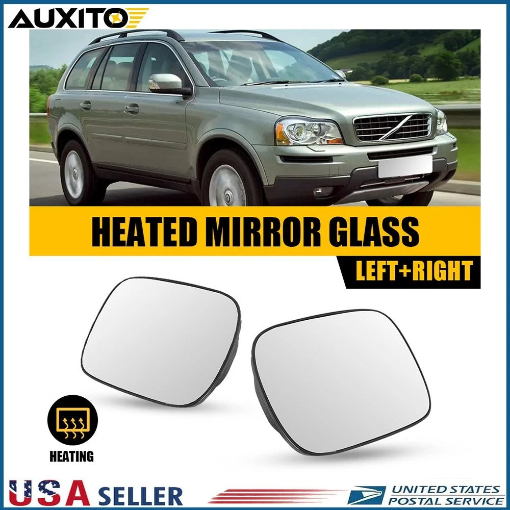 Heated Mirror Glass Set of 2 with Backing Plate for Volvo XC70 XC90 (2003–2006)