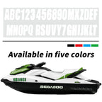 Set of 4 White Boat Registration Decals A-Z 0-9