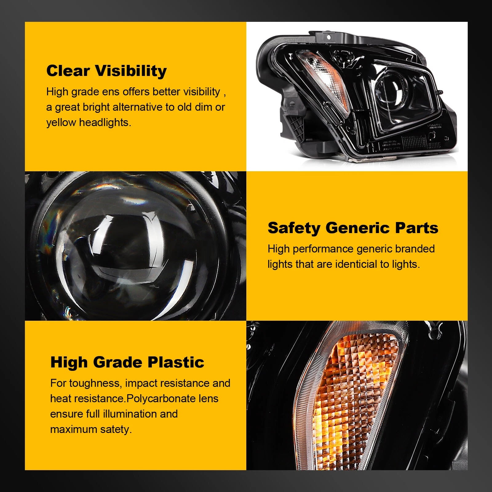Right Passenger Side Headlight for Chevy Blazer (2019–2022) HID/Xenon Projector