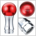 2-Piece 48mm Aluminum Red Silver Shift Knob for