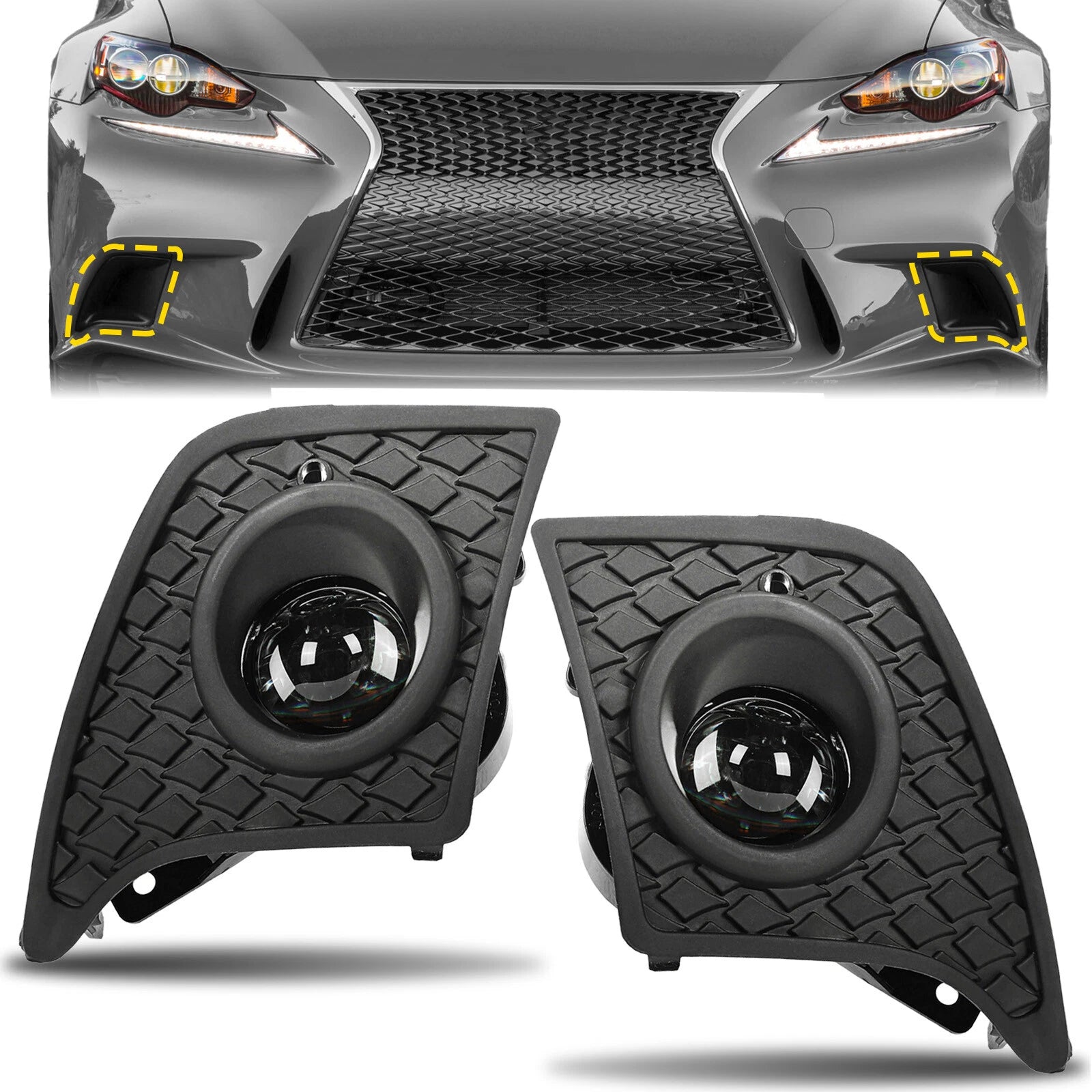 Fog Lights for Lexus IS F-Sport (2014–2016) - Bumper Driving Lamp w/ Switch & Bulbs