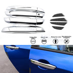 Chrome Silver Door Handle+Door Edge Protect Guard Trim for Honda Civic (2016-2021)