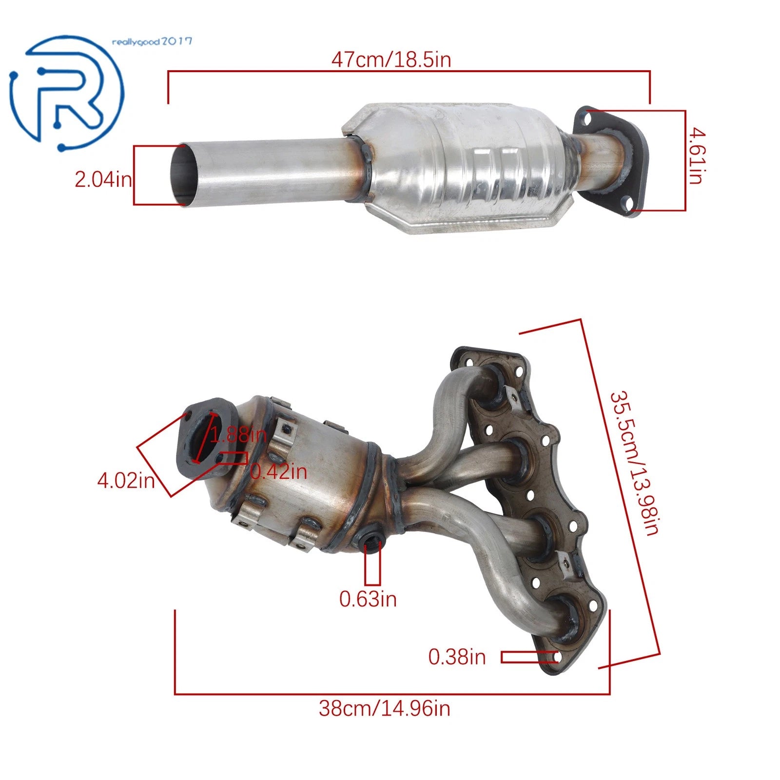 2X Front Manifold + Rear Catalytic Converter for Hyundai Accent (2012–2017)