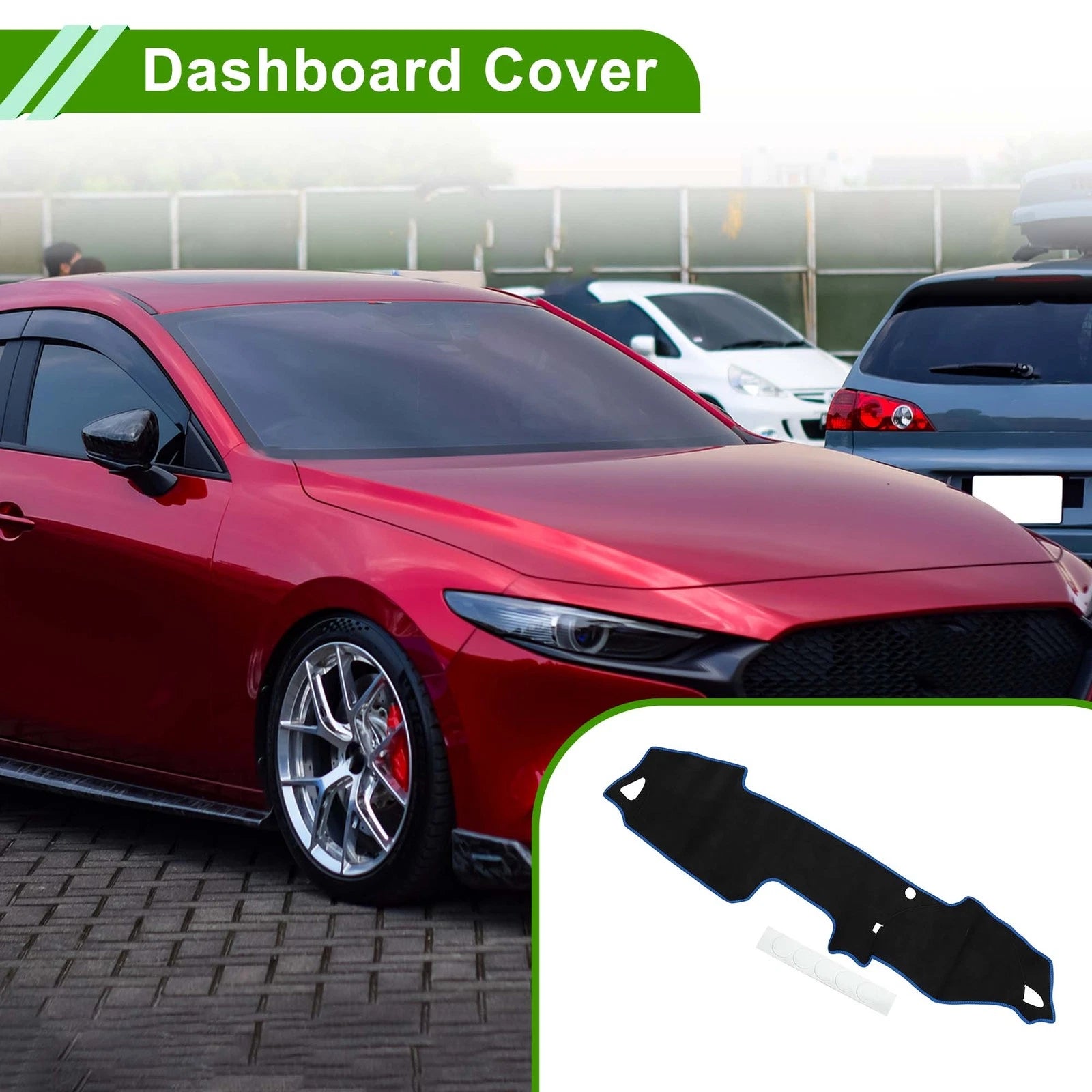 Dashboard Cover Mat for Mazda MX-5 ND RF Miata (2015–2020) Black Blue