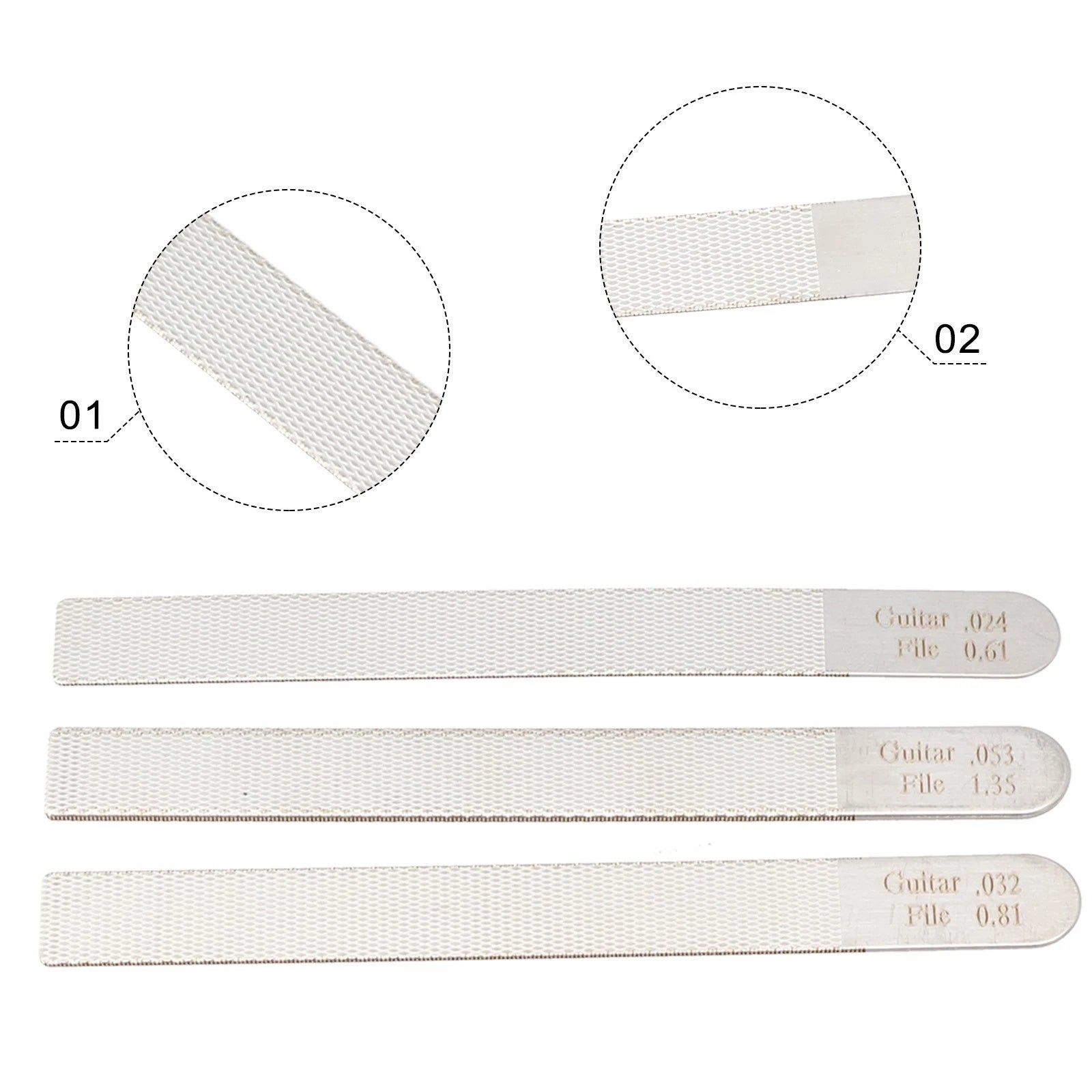3X Steel Guitar Nut File Tool Kit for Luthier Fret Crowning Repair