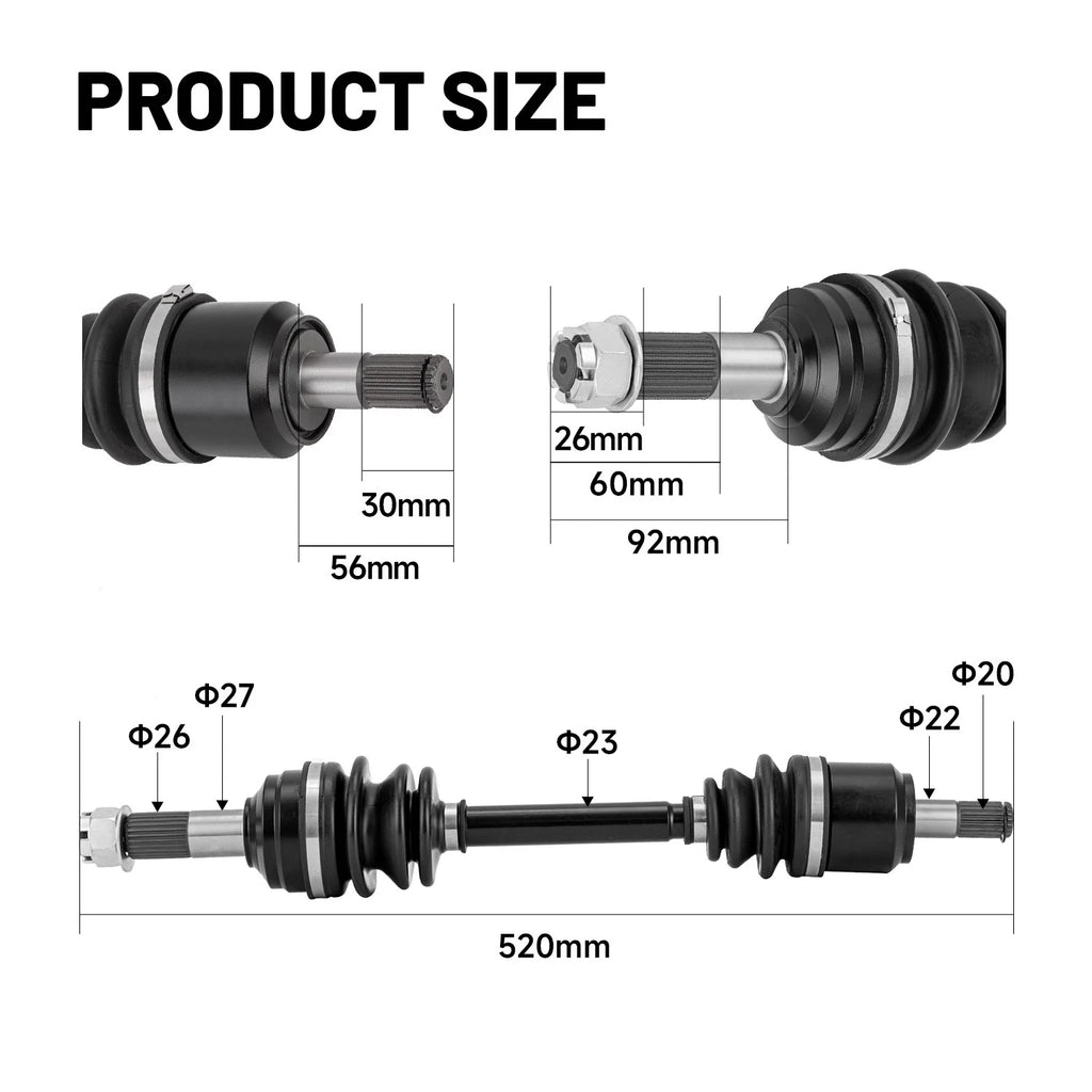 2 Front CV Axle Drive Shaft for Honda Rancher 420 (2007–2014)