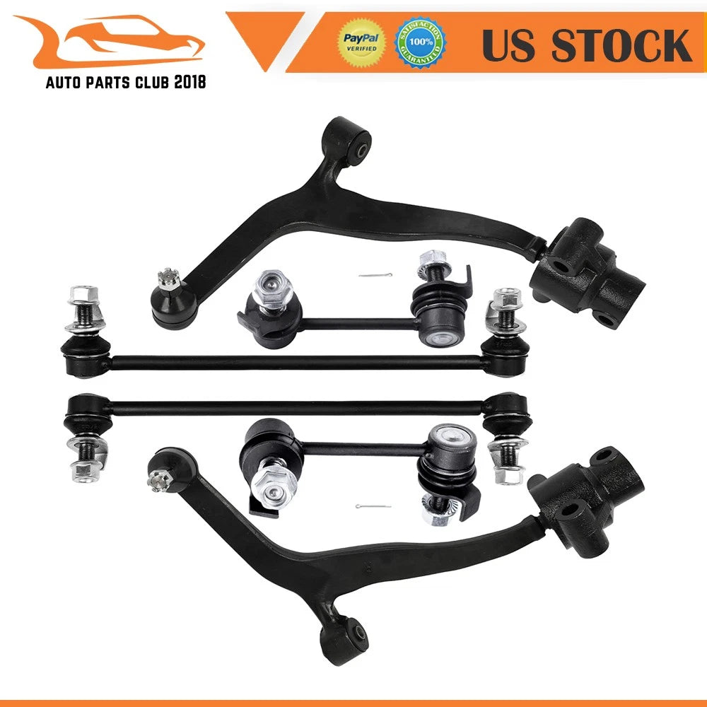 6pcs Front Lower Control Arm w/ Ball Joint Sway Bar for Infiniti FX35 FX45 (2003–2008)
