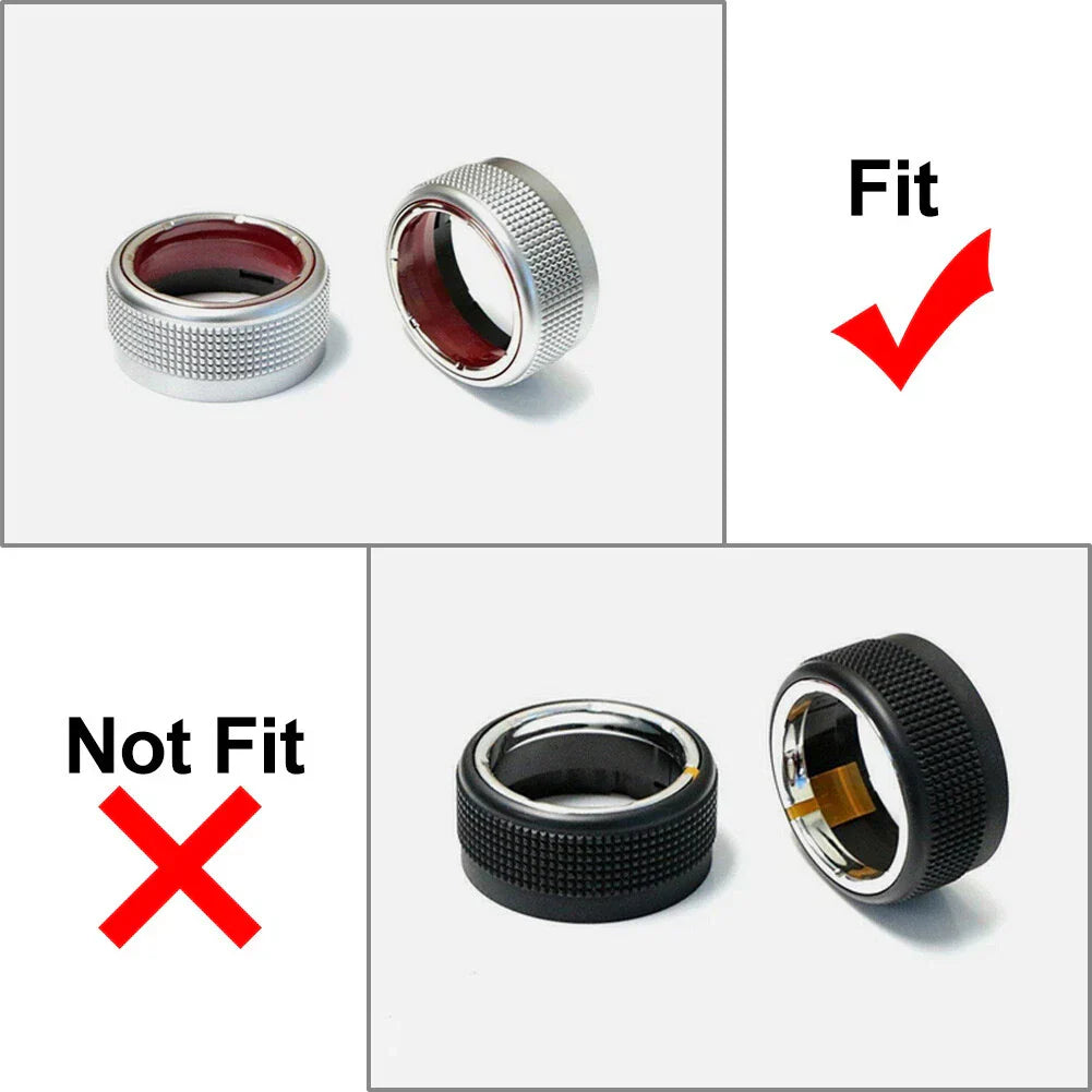 Black AC Climate Control Knob Ring Covers for Subaru Forester XV Crosstrek WRX (2014-2021)