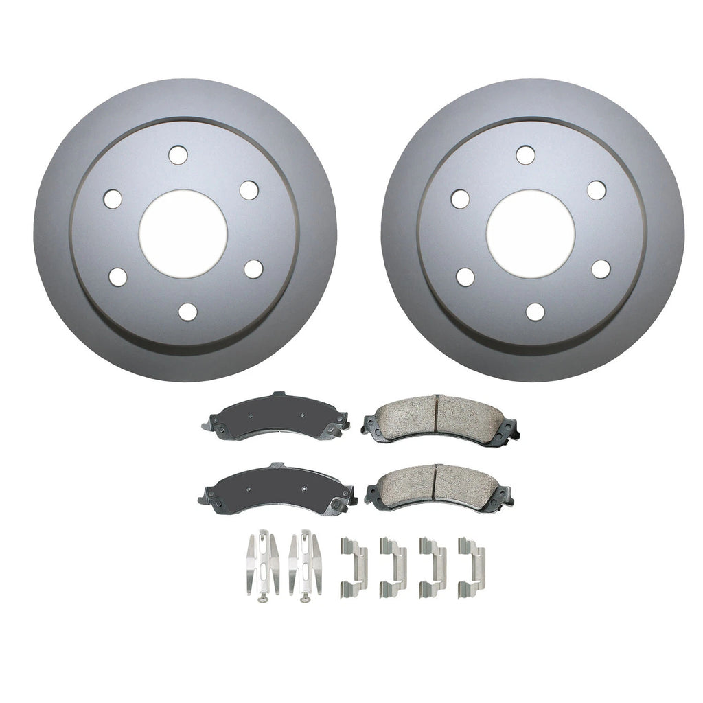 Rear Brake Kit 325mm Disc Rotors & Akebono ProACT Pads for Chevrolet GMC