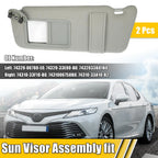 2pcs Sun Visor Assembly Kit for Toyota Camry (74320-06780-E0) Gray