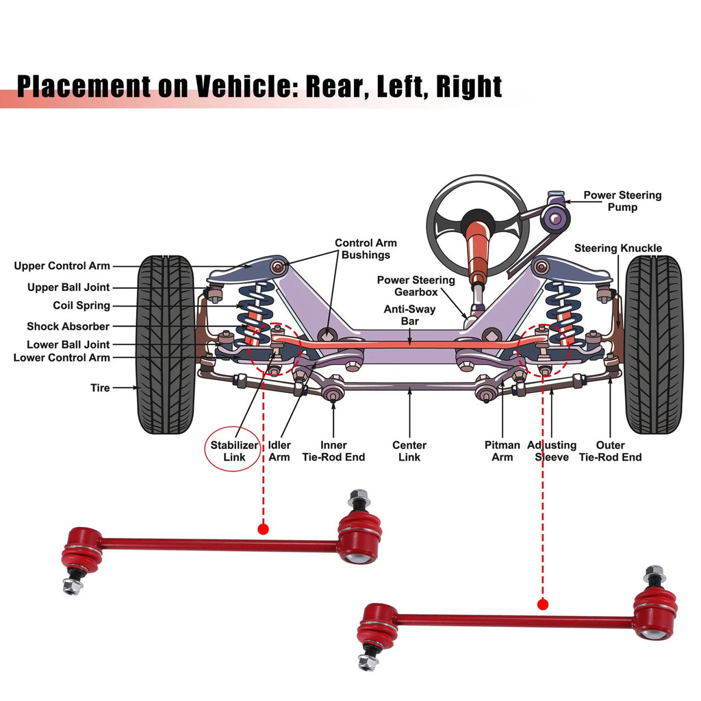 2pcs Front Sway Bar Links for Toyota Solara (No.K90345)