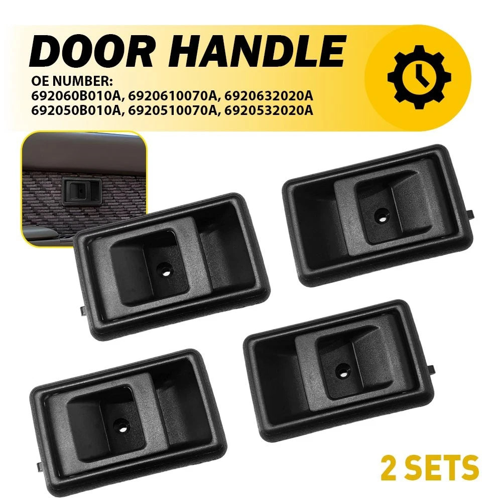 Front Rear Inside Door Handles for Toyota Tacoma (1995–2000) 4Runner (1990–1995) Black EXV