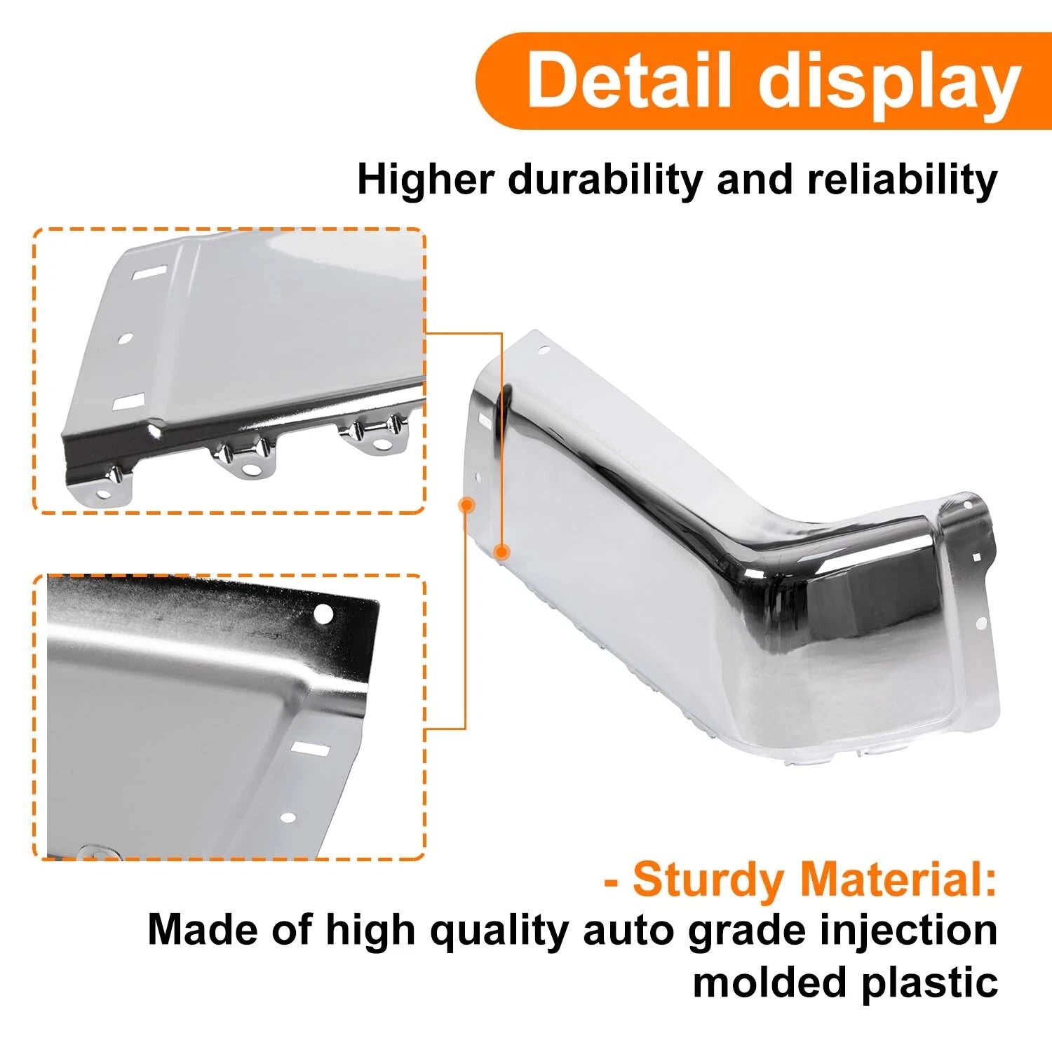 Chrome Bumper End Cap for Chevy Silverado 1500 GMC Sierra 1500 (2007–2013)