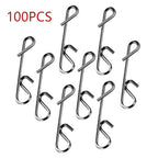 100pcs Stainless Steel Fishing Swivel Snap Knotless