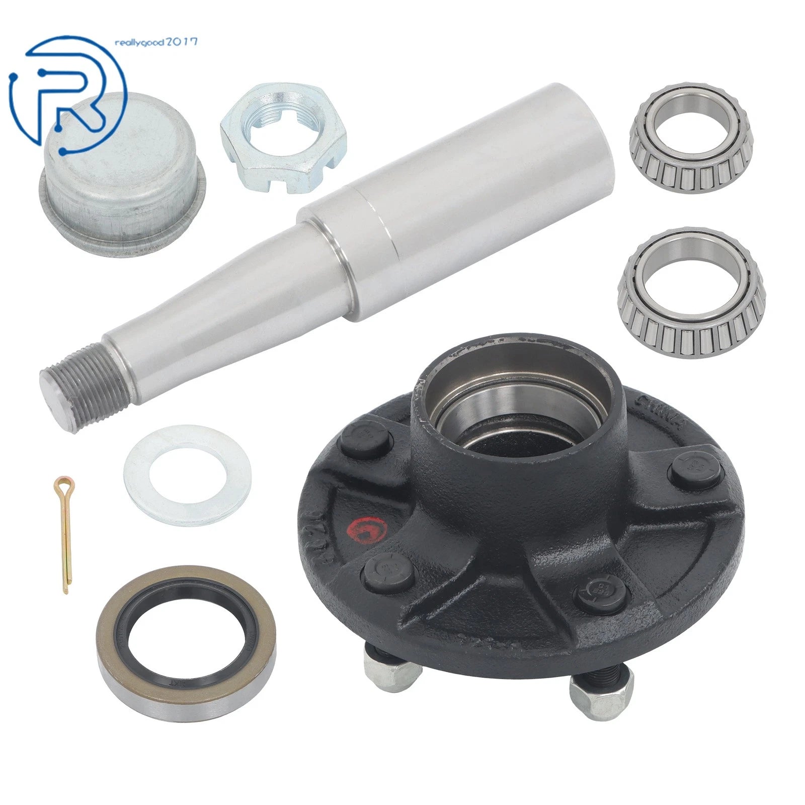 5 Lug 5" Bolt & 8.25" Round #84 Spindle Trailer Idler Hub Kit (2000 lbs)