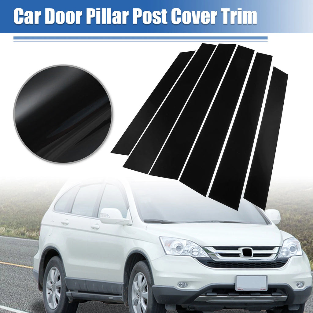 Glossy Black Door Window Pillar Posts Cover Trim for Honda CR-V (2007–2011)