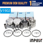 Set of 4 STD Pistons & Rings for Kubota V1902 Engine