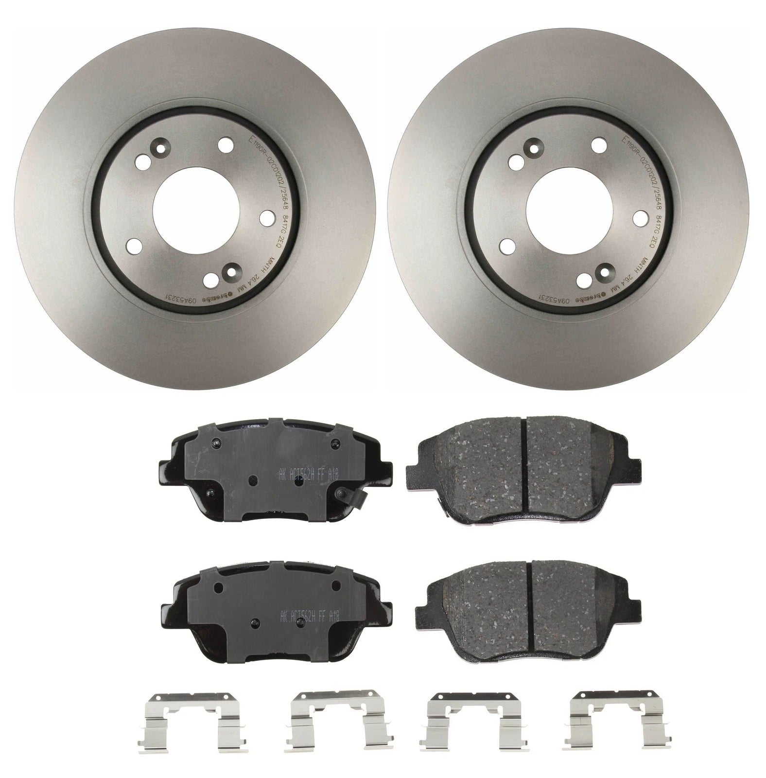 Front Brake Kit Set of 4 ProACT Pads Disc Rotors for Kia Optima Hyundai Sonata (2011–2020)