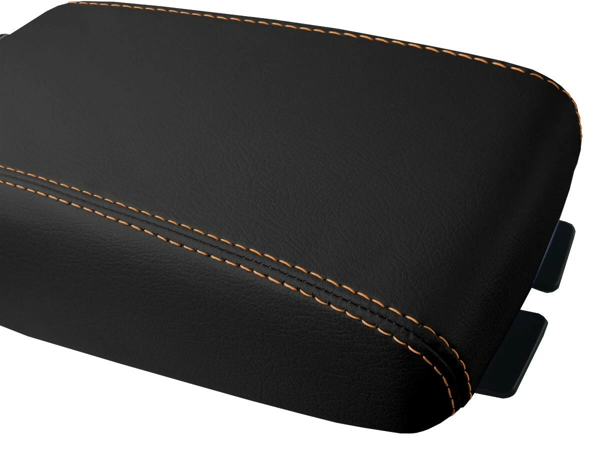 Console Lid Pull Over Cover Leather for Nissan Altima (2005–2006) Orange Stitch