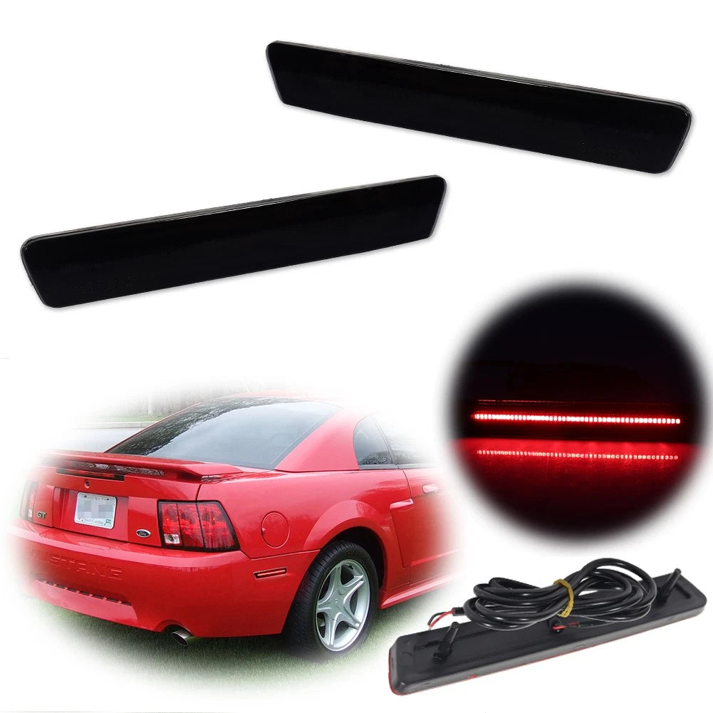 Smoked Lens Rear Bumper Side Marker Reflectors for Ford Mustang (1999–2004)
