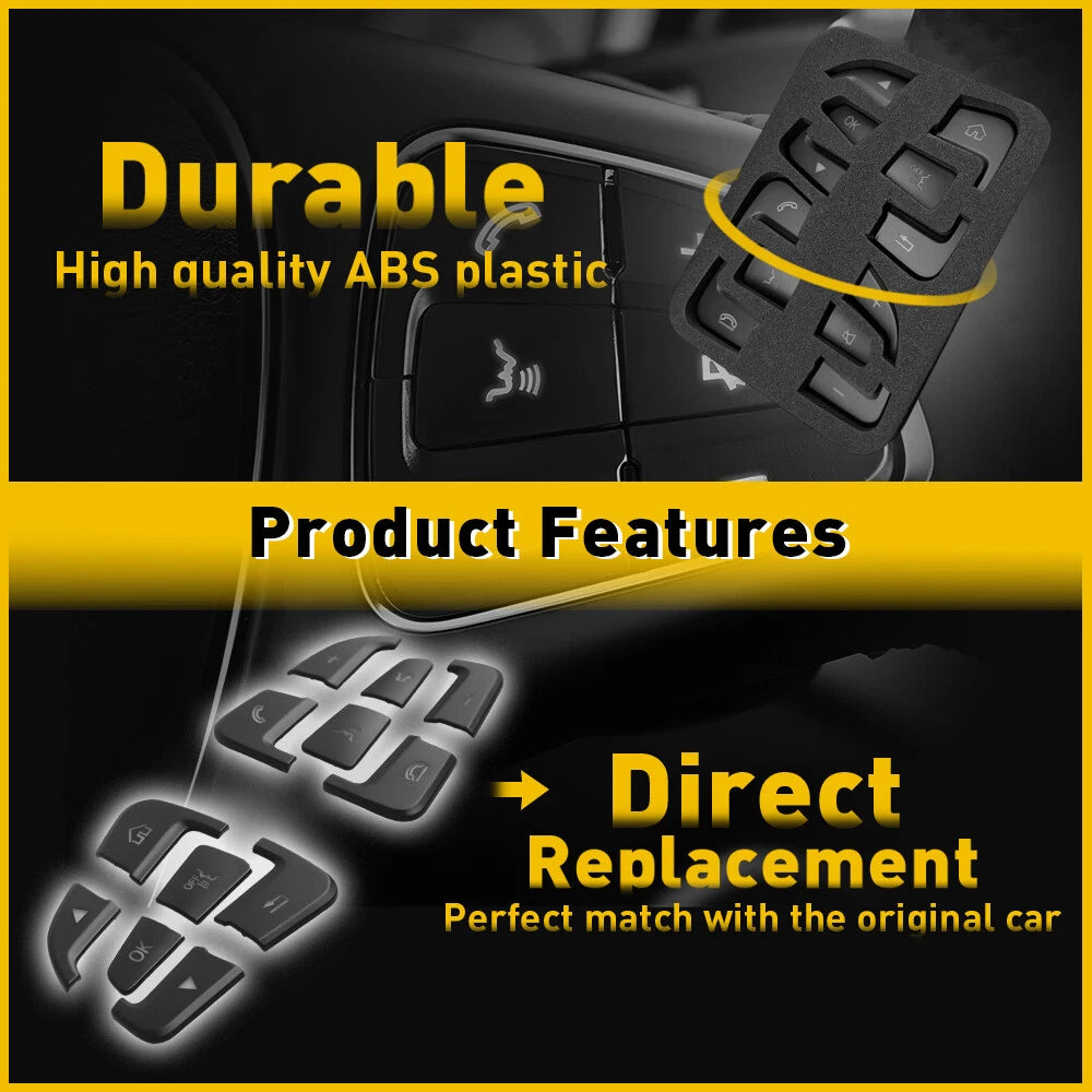 Black Steering Wheel Button Cover Trim for Mercedes A B GLA GLE CLA (2015–2018)