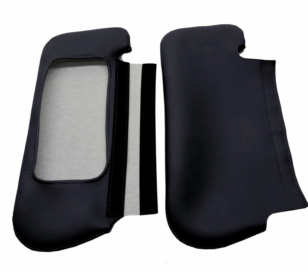 Sunvisors Cover Skin for Ford Mustang (1987–1993) Black PVC Leather