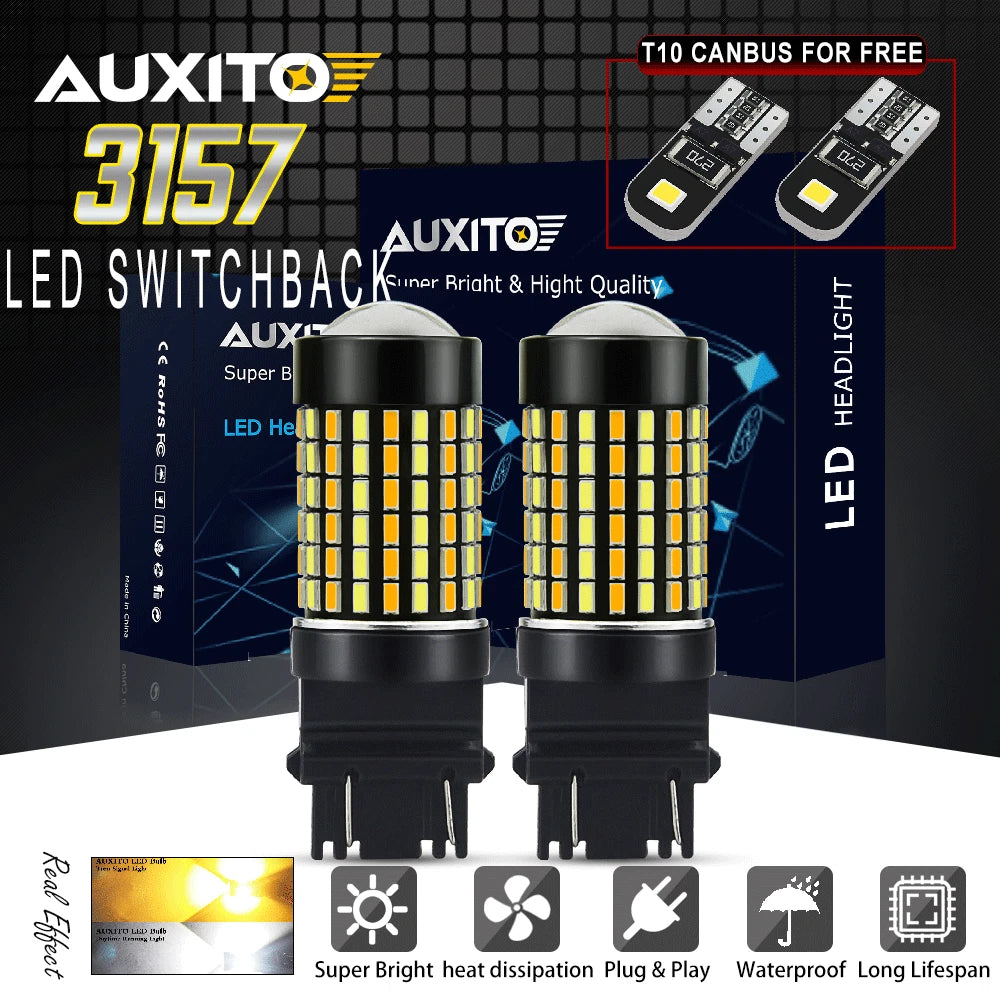 10x Dual Color Amber/White LED Turn Signal Lights for Various Models