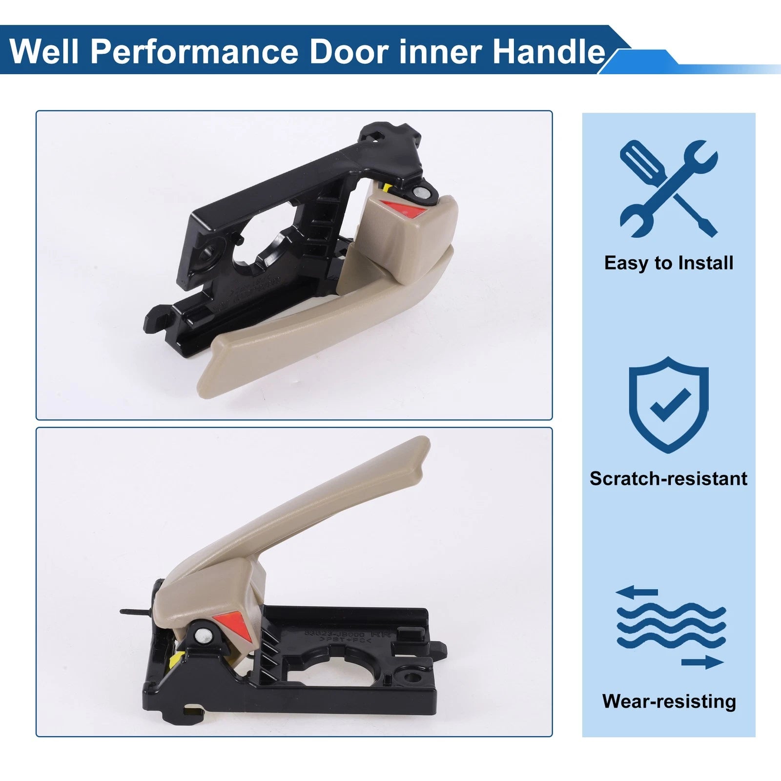 Interior Door Handle for Kia Rio (2007–2011) No. 836201G000 Beige Black