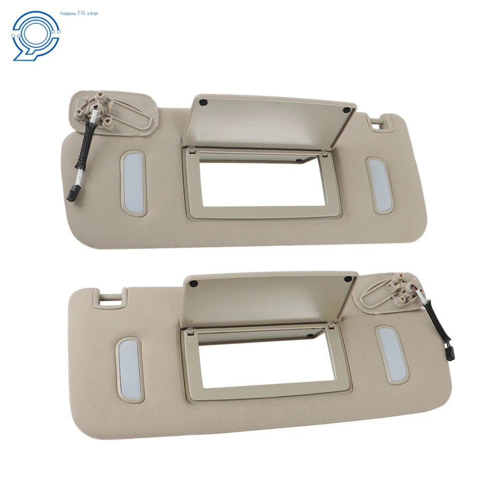 Set of 2 Gray Sun Visors for Chevrolet Silverado Sierra Tahoe Yukon (2007–2014)